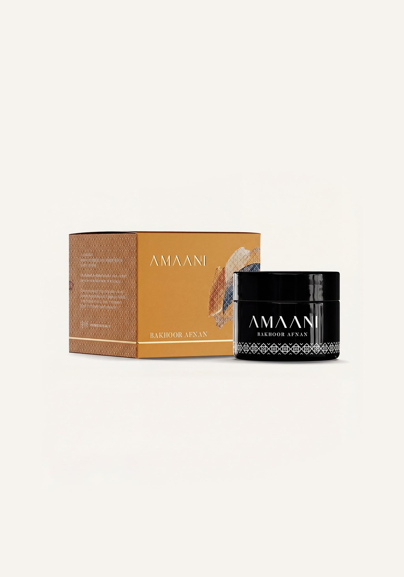 Amaani Bakhoor Afnan luxury bakhoor packaging and incense jar by Sakinah South Africa