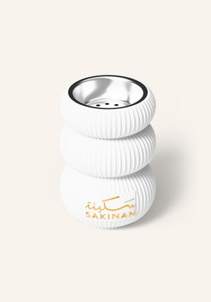 Sakinah Noor white bakhoor ritual set, premium packaging