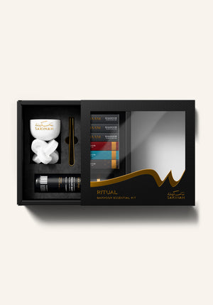 Sakinah Wasl white bakhoor set full contents