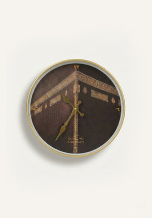 Makkah Islamic wall clock gold finish with Arabic numerals