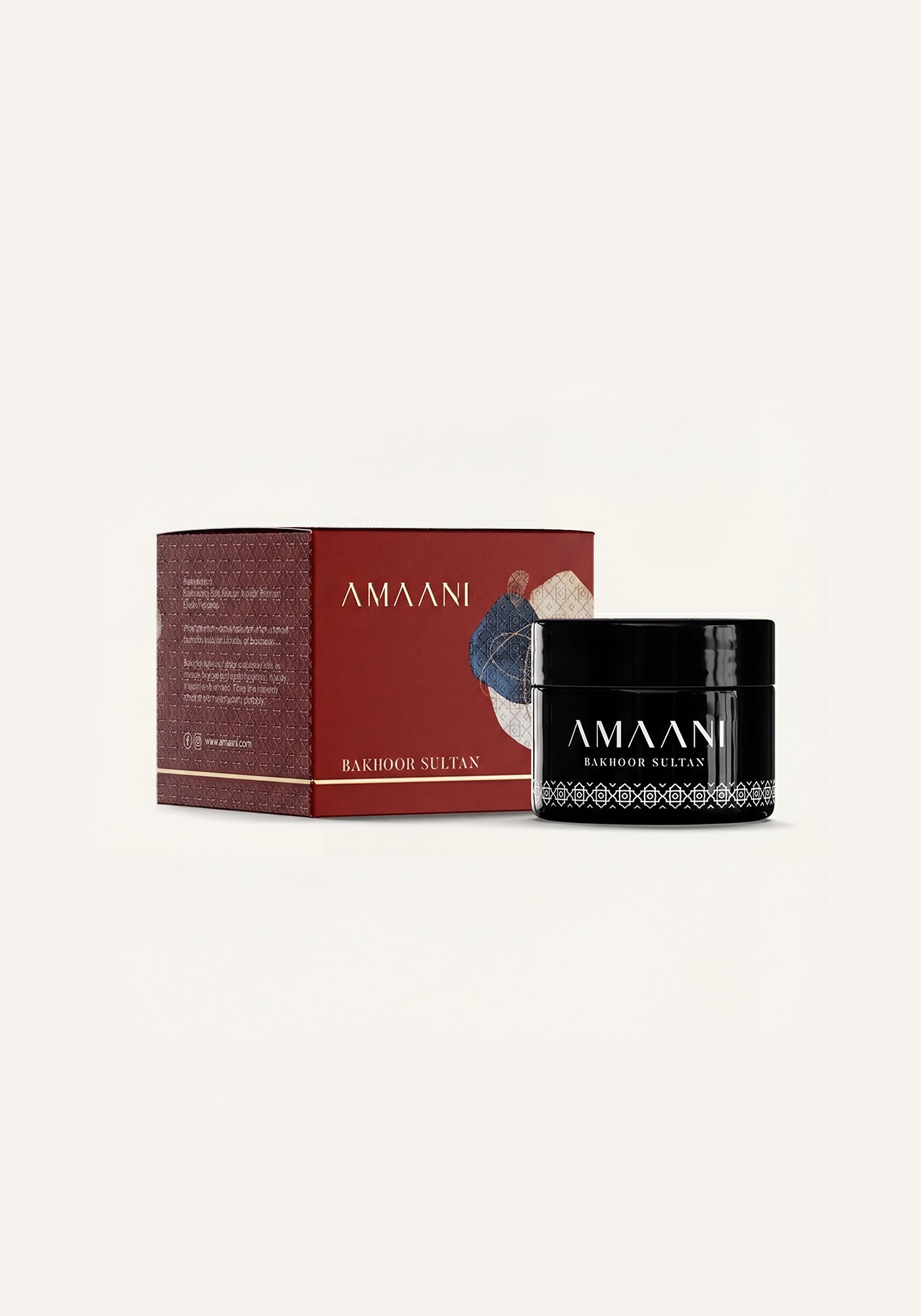 Amaani Bakhoor Sultan luxury bakhoor packaging and incense jar available at Sakinah South Africa