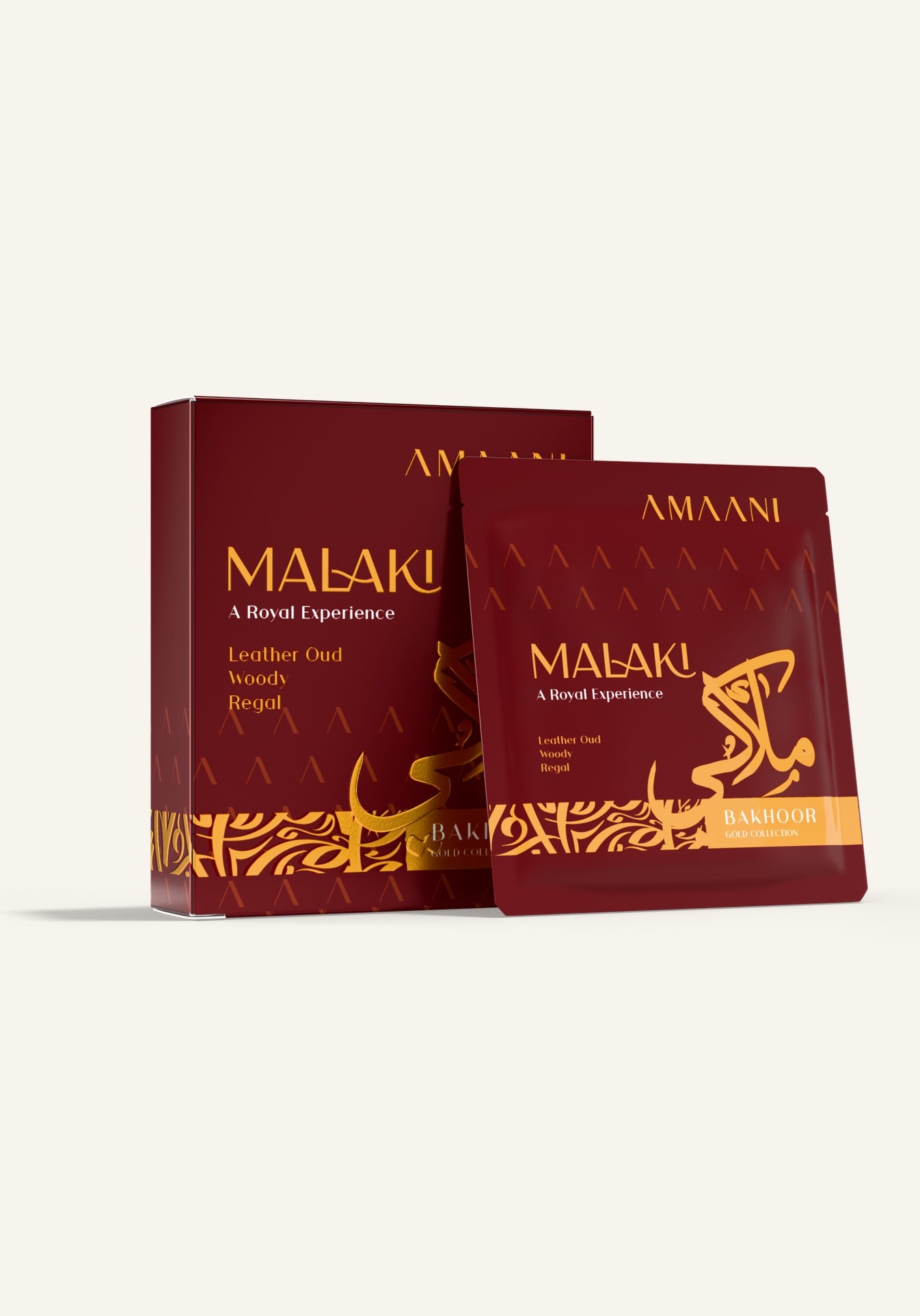 Amaani Malaki Bakhoor Gold Collection 5g tester box with sachet