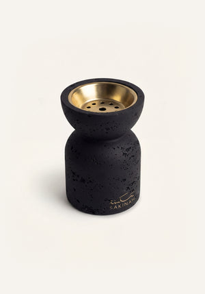 Mizyan Bakhoor Burner by Sakinah in black with gold interior bowl, luxury Islamic home fragrance burner