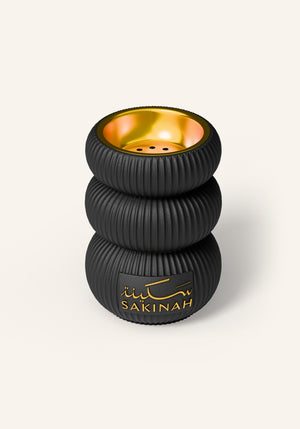 Sakinah Noor black bakhoor ritual set, premium packaging