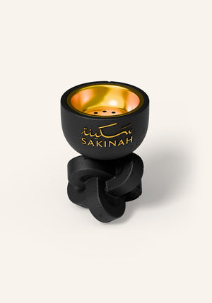 Sakinah Wasl black bakhoor ritual set, premium packaging