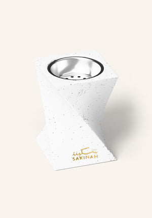 Sakinah Badiah white bakhoor ritual set, premium packaging