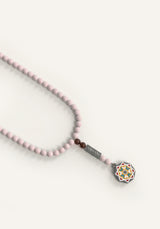 Amaani Dhikr Al-Qalb 99 bead tasbeeh in Rose with Islamic geometric pendant